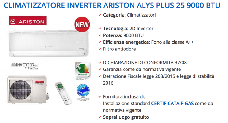 Ariston 3381361 + 3381360 Climatizzatore split system Bianco Ariston 3381361 + 3381360 Climatizzatore split system Bianco