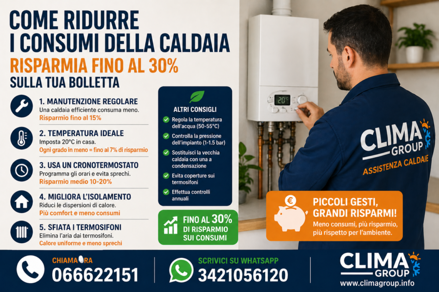 come ridurre i consumi della caldaia