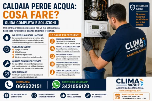 Caldaia perde acqua cosa fare subito