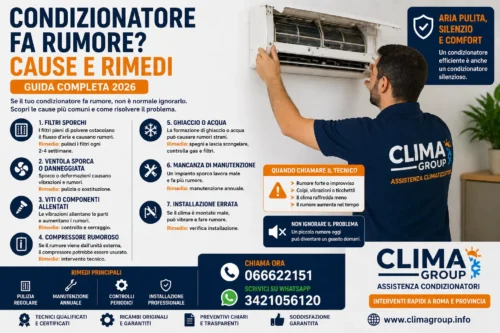 Condizionatore fa rumore cause e rimedi