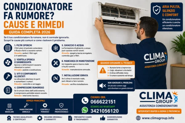 Condizionatore fa rumore cause e rimedi