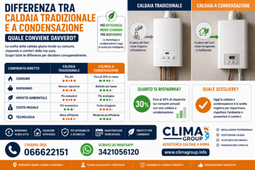 Differenza tra caldaia tradizionale e a condensazione