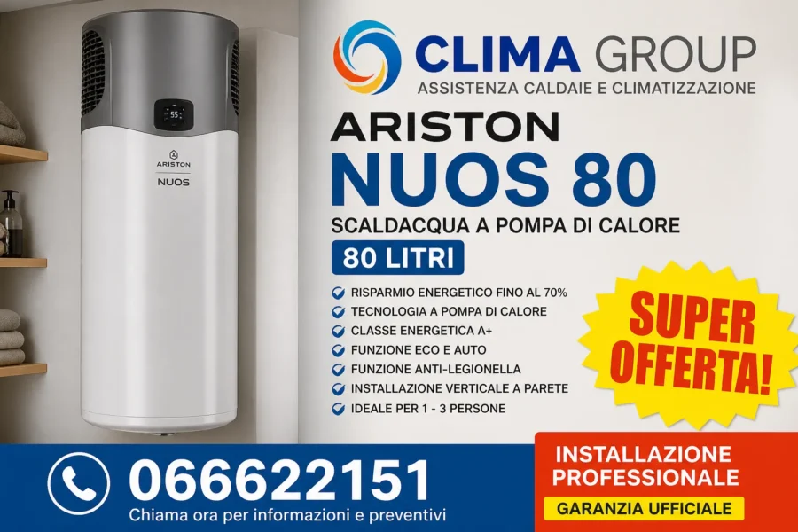 nuos 80 litri ariston Scaldacqua a Pompa di Calore Ariston Nuos 80 Litri