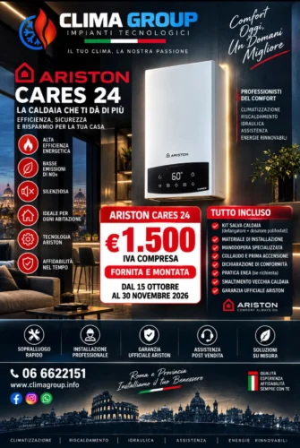 Offerta Caldaia Ariston CARES S 24 a Condensazione Camera Stagna Classe A