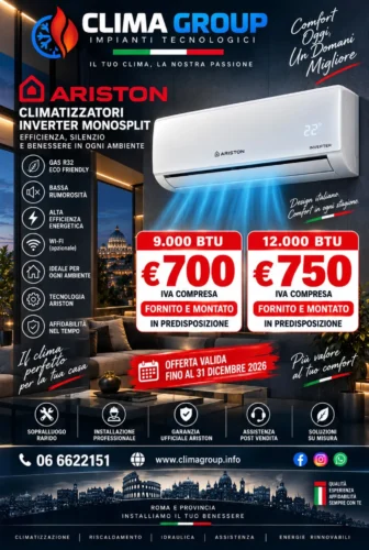 Offerta Condizionatore Ariston ALYS 9000 BTU – Installazione Inclusa su predisposizione